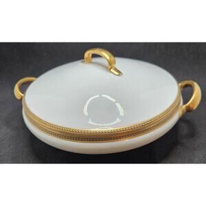 Hutschenreuther Selb Bavaria Gold Laurel Black Covered Serving Bowl Taureen